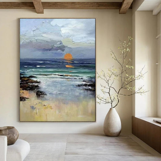 Large-Scale Textured Abstract Wall Art for Bedroom & Meditation Room LargeART2115