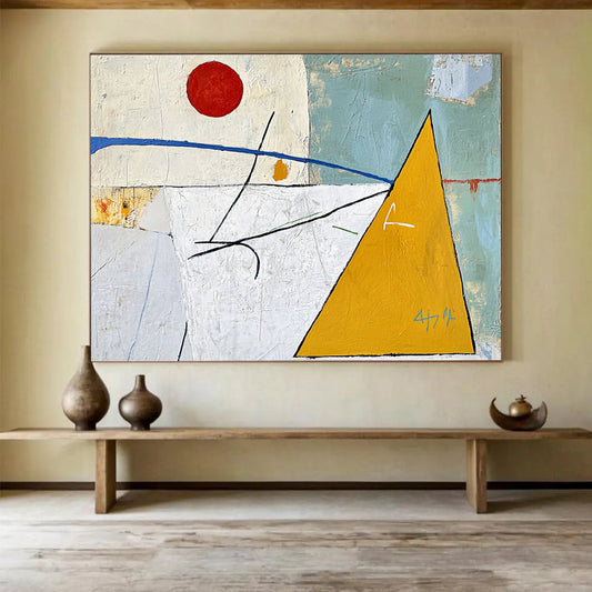 “Geometric Play” - Red, Blue, Yellow, Abstract Shapes - Cubist - Inspired Acrylic Painting HB1527