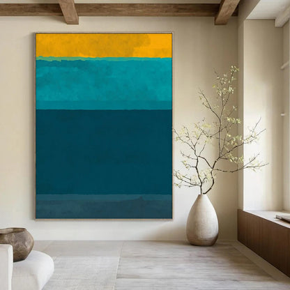 Tall - Standing Vertical Hand - Painted Custom Abstract Gem (with Braided - Rope Textures) for Living Room and Hotel DKH1623