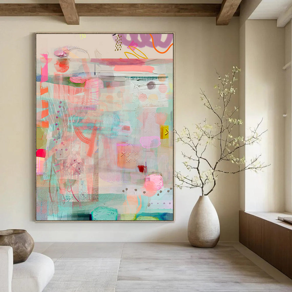 Custom Hand-Painted Abstract Art for Dining Room & Living Room LargeART1815