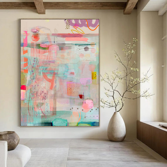 Custom Hand-Painted Abstract Art for Dining Room & Living Room LargeART1815