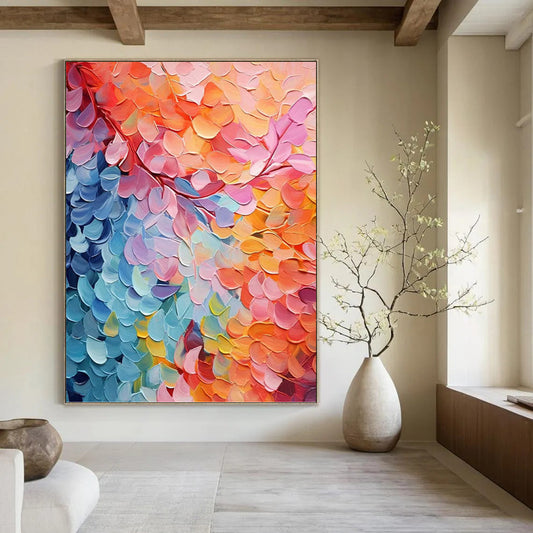 Vertical Hand - Painted Custom Abstract Art for Living Room and Bar DKH1655
