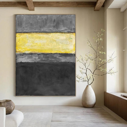 Enormous Vertical Hand - Painted Custom Abstract Symphony (with Hazy - Mist Textures) for Office and Dining Room DKH1625