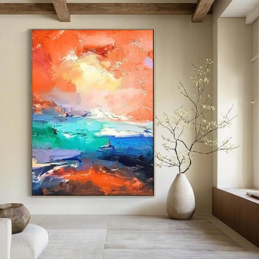 Large-Scale Textured Abstract Wall Art for Office & Loft LargeART2114