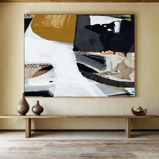 Mixed Media Abstract Collage - Large Modern Entryway Statement DLZ127