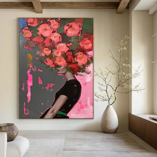 Opulent & Ornate Large-Scale Custom Hand-Painted Abstract Painting for Dining Room & Hotel LargeART1952