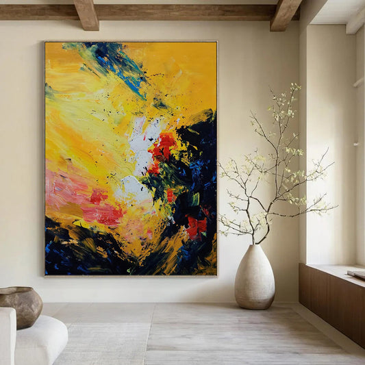 Enchanting Hand - Painted Textured Abstract for Dining Room & Entryway DKH1342