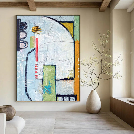 Stunning Oversized Hand-Painted Abstract Wall Art: Redefine Your Office & Entryway LargeART2374