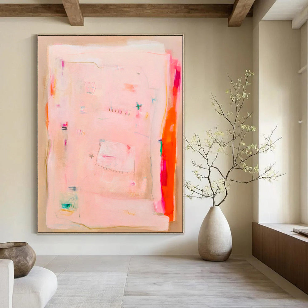 Custom Hand-Painted Abstract Mural for Living Room & Office LargeART1828