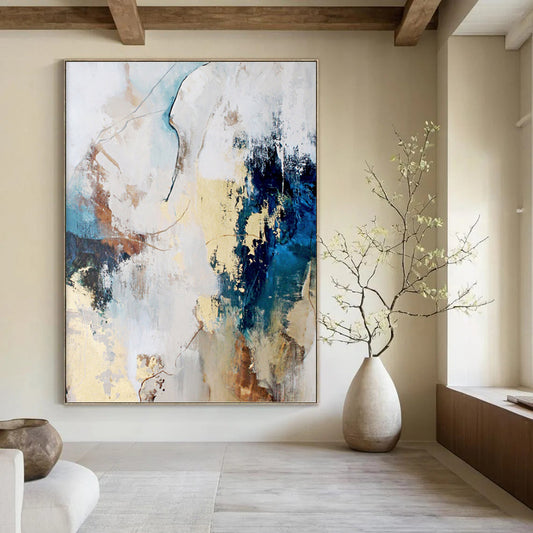 Immense Custom - Textured Hand - Painted Abstract Art for Hallway & Dining Room DKH1018