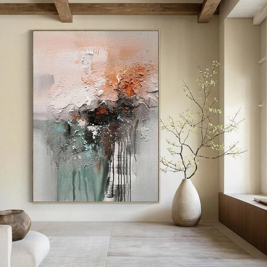 Uplifted Vertical Hand - Painted Textured Custom Abstract Ode for Living Room and Entryway DKH1564