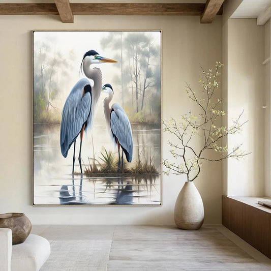 Hand-Painted Large-Scale Textured Abstract Wall Art for Bedroom & Spa LargeART2129
