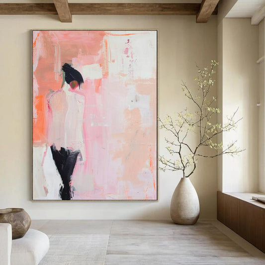 Oversized Custom Hand-Painted Abstract Canvas for Bedroom & Hallway LargeART1897