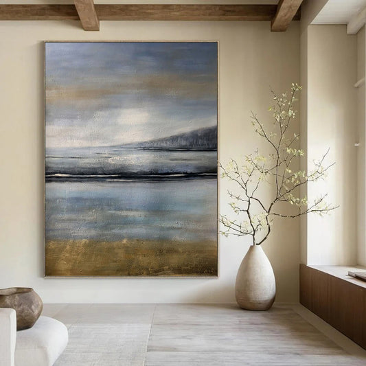 Tall - Stretch Vertical Hand - Painted Textured Custom Abstract Hymn for Hotel and Bedroom DKH1576
