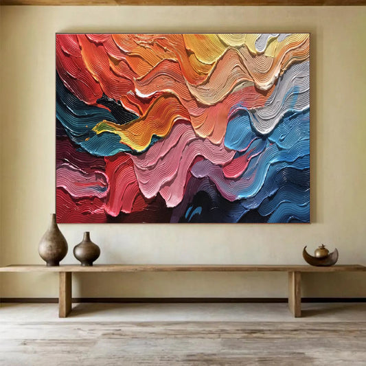 Refined Original Immense Textured Handmade Abstract Painting for Sophisticated Interiors DKH823