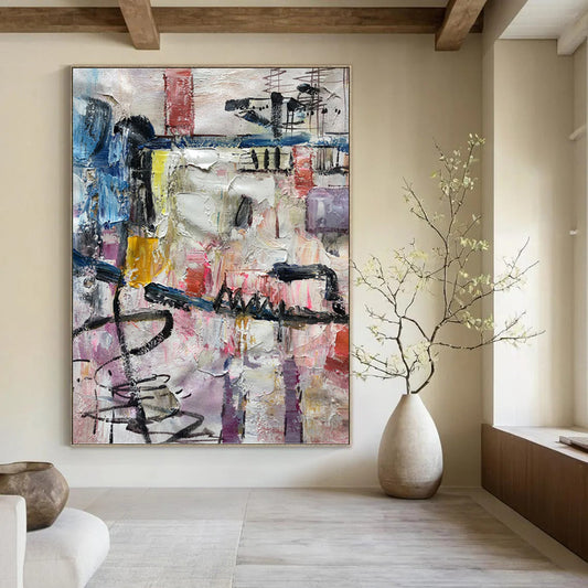 Breathtaking Hand - Painted Textured Abstract for Living Room & Dining Room DKH1294