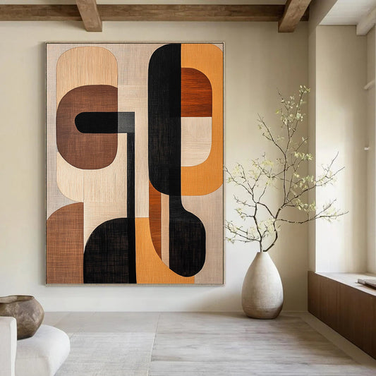 Regally Colossal Hand - Painted Textured Abstract Canvas for Ballroom & Event Hall DKH1242