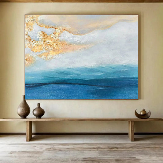 Oversized Hand-Painted Abstract Canvases for Entryway & Office LargeART1521