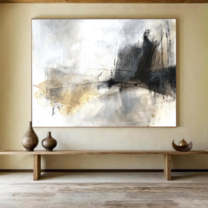 “Soft Gray - Beige Abstract” - Gray, Beige with Subtle Textures - Painting On Canvas HB1388