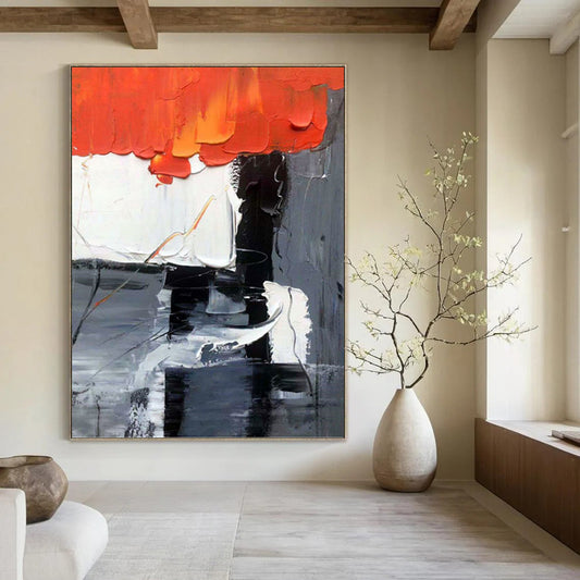 Oversized Custom - Rendered Textured Canvas Abstract for Dining Room & Hallway DKH1058