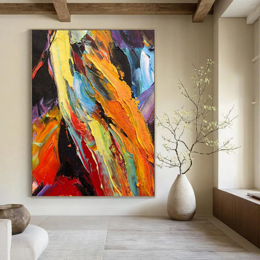 Glamorous Hand - Painted Textured Abstract Painting for Living Room & Hotel DKH1281