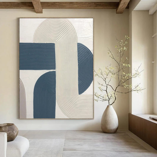 Custom - Designed by A - List Designers: Hand - Rendered Textured Canvas Painting for Office & Hallway DKH1163