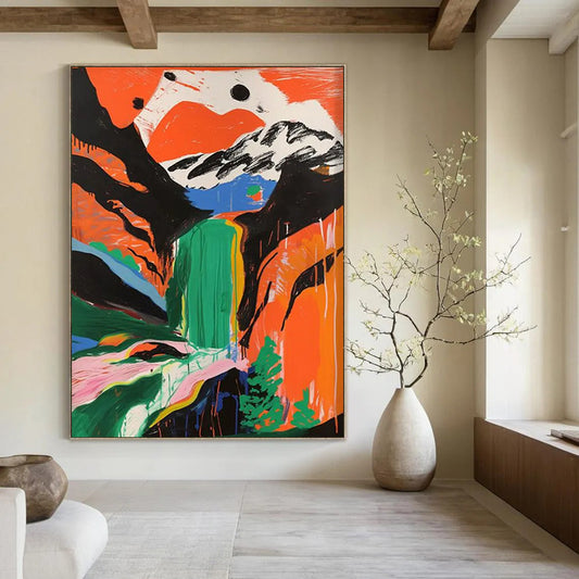 Galactic Drift: Super - Sized - Format Hand - Painted Custom Abstract Work for Hallway and Hotel DTP105
