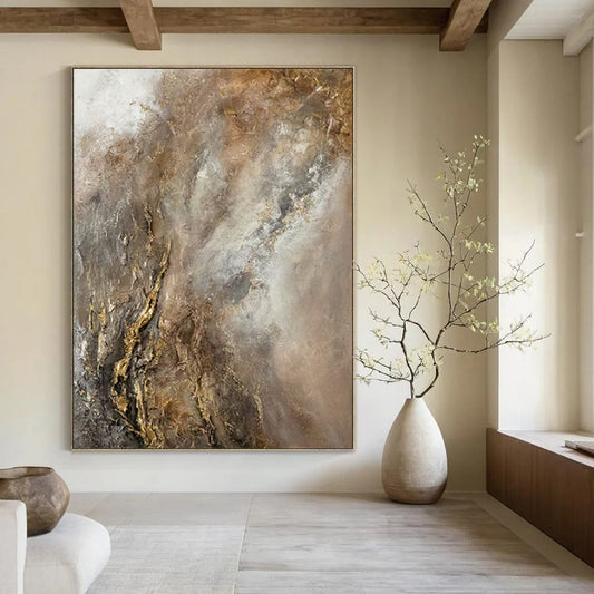 Enormous-Scale Hand-Painted Abstract Wall Installations for Dining Room & Chef’s Table Area LargeART2247