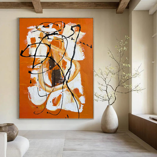 Immense Hand - Painted Textured Abstract Canvas for Art Studio & Workshop DKH1221