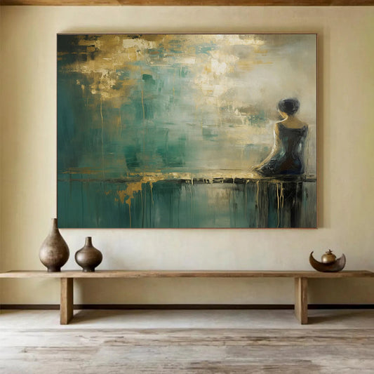 Woman by the Water Abstract - Serene Bedroom Reflection DLZ087