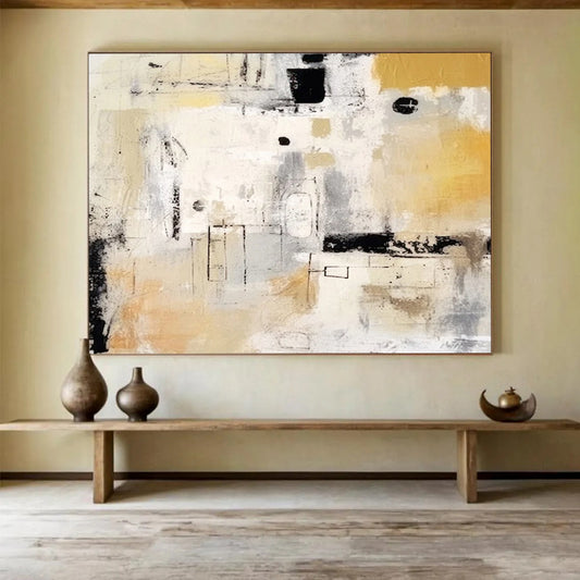 Neutral Tones Abstract - Sophisticated Living Room Art DLZ061
