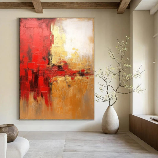Jumbo - Scale Hand - Painted Textured Custom Abstract Canvas for Office and Entryway DTP069