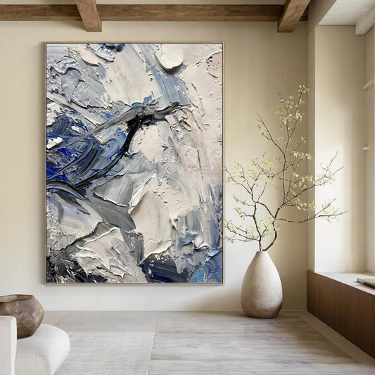 Enchantingly Vast Hand - Painted Textured Abstract Artwork for Aquarium & Marine Exhibit DKH1257