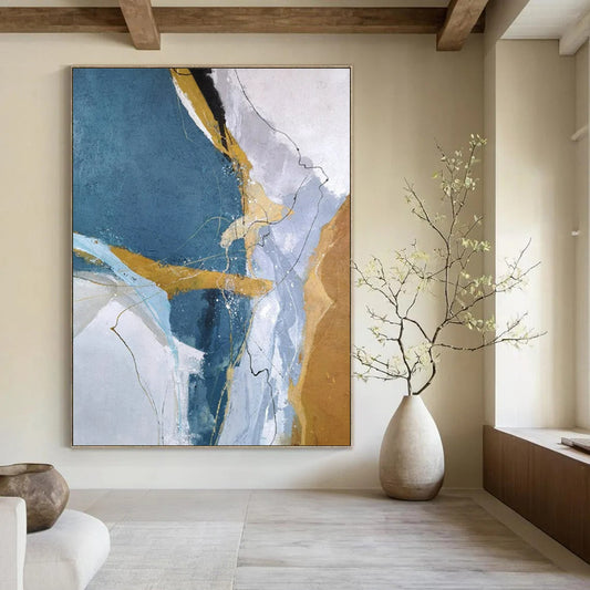 Gigantic-Scale Hand-Painted Abstract Wall Murals for Office & Bar LargeART2332
