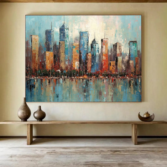 Colorful Cityscape Reflection - Vibrant Urban Living DLZ077