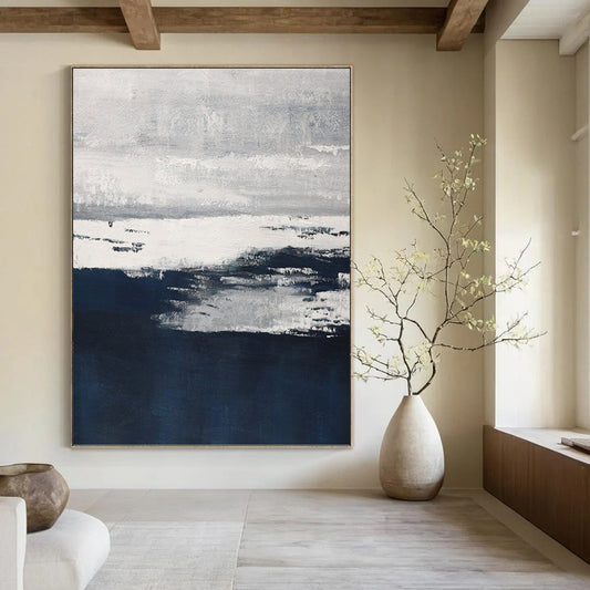 Super - Sized Vertical Hand - Painted Textured Custom Abstract Ballad, for Hotel and Dining Room DKH1540