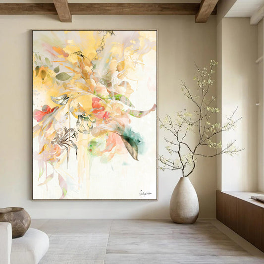 Stunning Large - Format Textured Canvas Abstract for Hallway & Dining Room DKH1087