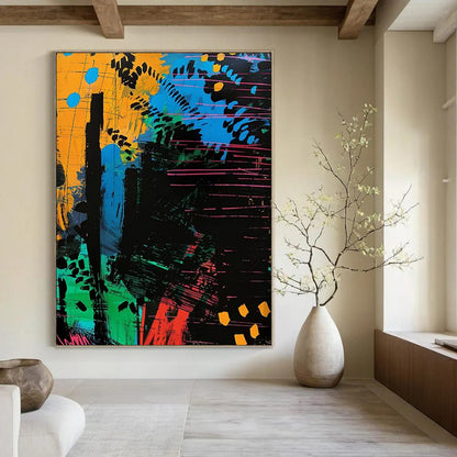 Nebula's Dance: Extra - Vast Hand - Painted Custom Abstract Painting for Living Room and Office DTP096