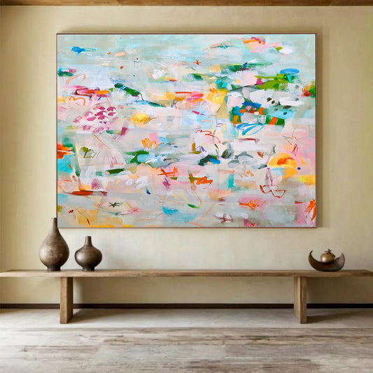 Bespoke Grand - Sized Abstract Canvas for Wedding Venue DKH036