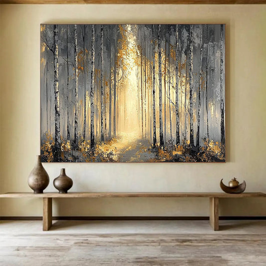 Misty Forest Path Abstract: A Journey into Tranquility DLZ159
