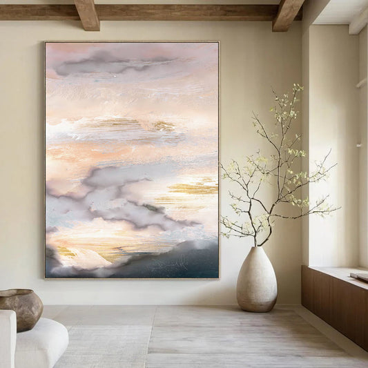Custom Handmade Abstract Paintings: Large Dimensions, Textured Details DTP166