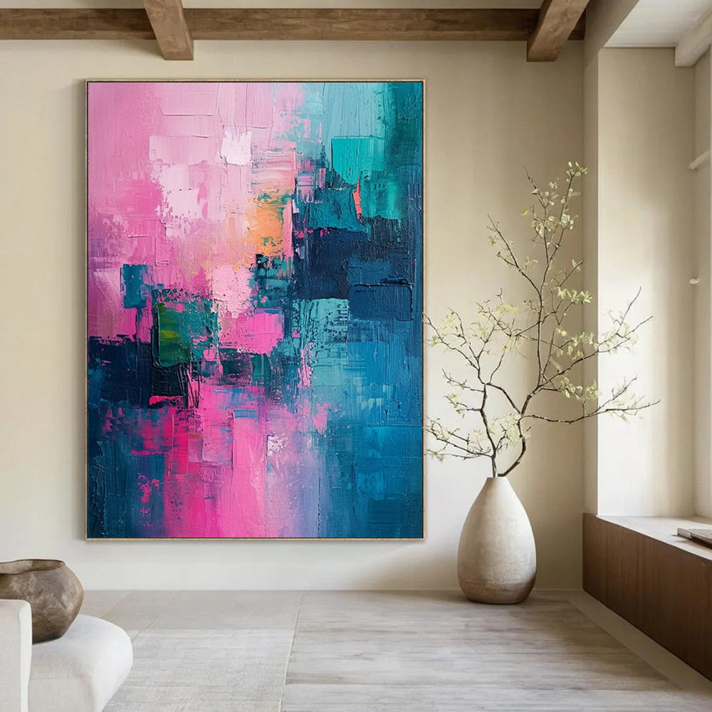 Mammoth - Sized Hand - Painted Textured Custom Abstract Painting for Office and Dining Room DTP061