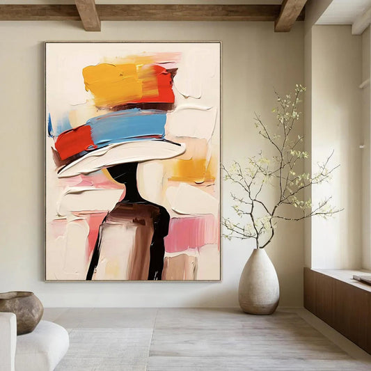 Custom Abstract Art: Large Dimensions, Textured Excellence for Bedroom & Hallway DTP324