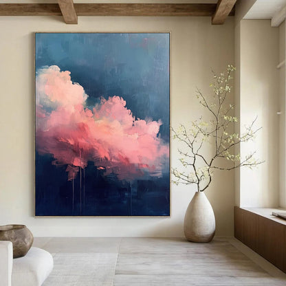 Ethereal & Light-Filled Hand-Painted Custom Abstract Painting for Bedroom & Dining Room LargeART1976