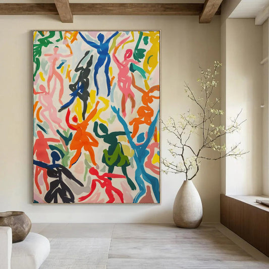 Large-Scale Hand-Painted Abstract Canvas for Bedroom & Living Room LargeART2257