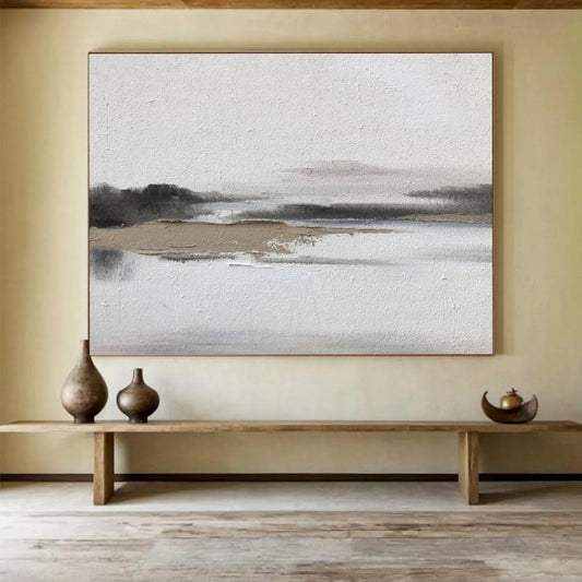 Relaxing Large Abstract Painting with Gentle Textured Motifs for Bedroom & Dining Room DKH911
