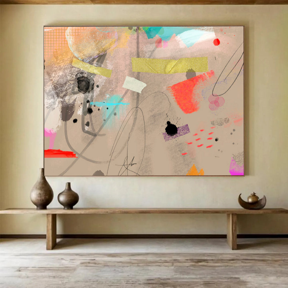 “Sonic Pulse” Colossal Abstract Artwork for Dining Room & Bar DKH204
