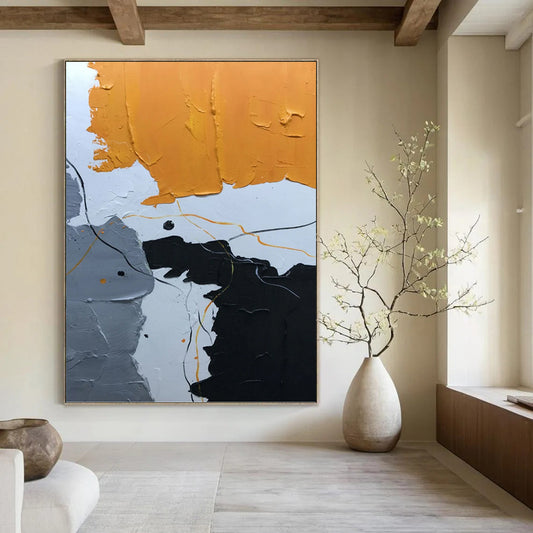 Serene Hand - Painted Textured Abstract for Bedroom & Living Room DKH1334
