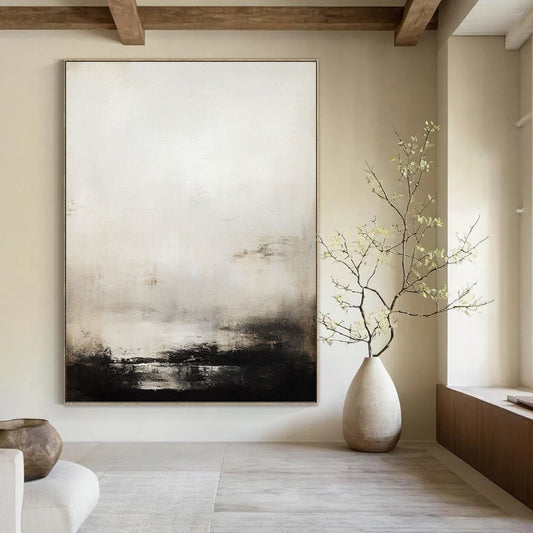Vast - Expansive Hand - Painted Textured Custom Abstract Artifact, for Decorating Bedroom and Office DKH1498