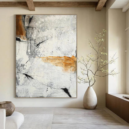 Extra - Large Hand - Painted Textured Custom Abstract Canvas, for Decorating Bar and Entryway DKH1457